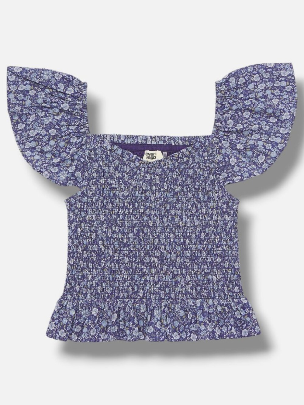 Everafter Kid's Girls' Blue Floral Print Layla Top Size 8